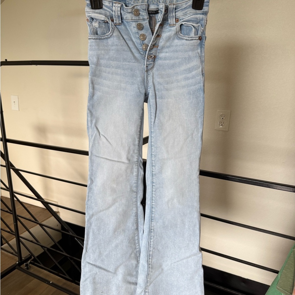 American Eagle Outfitters Light Washed Flare Wide Leg Jeans